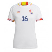 Camisa de Futebol Bélgica Thorgan Hazard #16 Equipamento Secundário Mulheres Mundo 2022 Manga Curta
